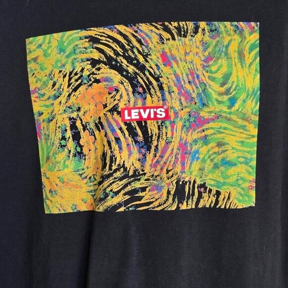 Levis‎ Unisex Abstract Print T Shirt Medium Relaxed Fit Crew Neck 100% Cotton - Picture 3 of 7